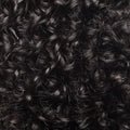 A close-up texture shot of dark, curly hair,  representing a wig or hair extensions
